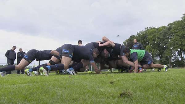 El scrum de Los Pumas y su intenso trabajo