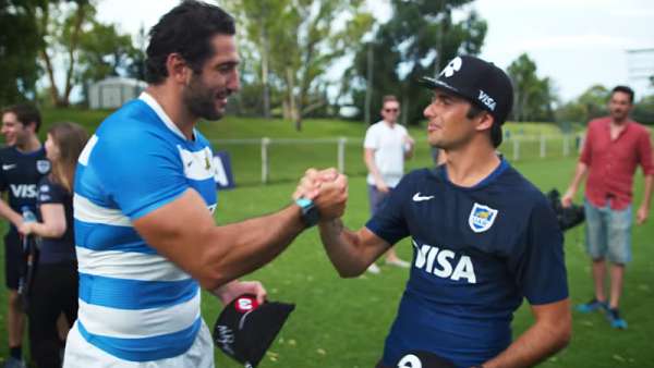 Los Pumas y los pilotos de la Fórmula E, palmo a palmo