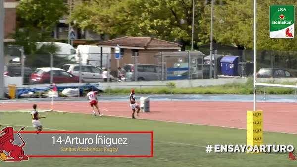 Íñiguez, autor del try de la 1° fecha del rugby español