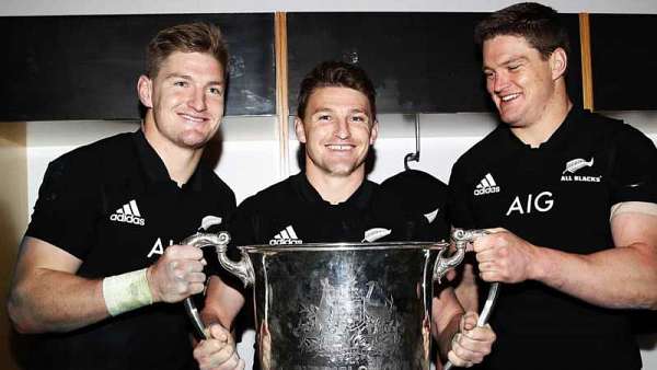 Los All Blacks en el vestuario tras la victoria ante Australia