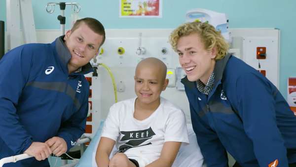 Los Wallabies visitaron el hospital de niños de Brisbane