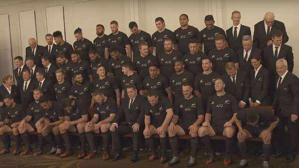 La foto oficial de los All Blacks