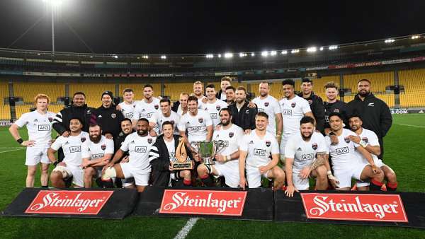 Los festejos de los All Blacks del sur!