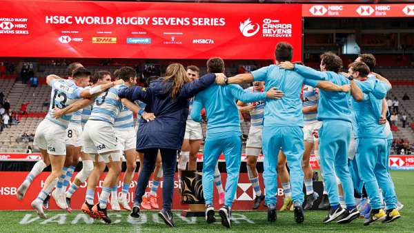 El festejo de Los Pumas 7s en Vancouver